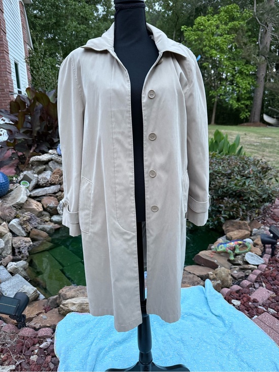 London Fog Jackets & Blazers - London Fog Khaki Trench Coat - Single-Breasted Detail